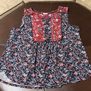 Westport Red and Blue Floral Top